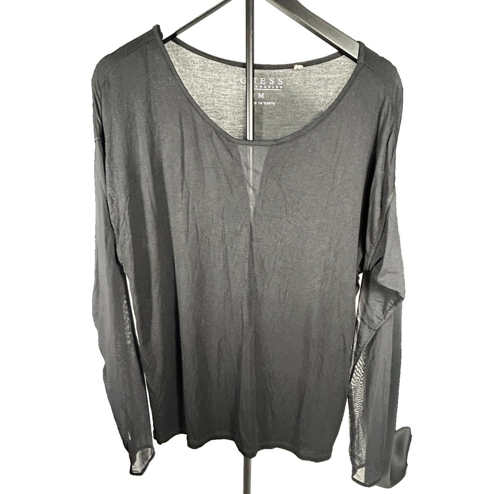 Guess Los Angeles Women's Long Sleeve Top‎ Black Size Medium